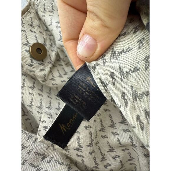 Mona B Womens Khaki Green Leather Upcycled Strapped Canvas USA Tote Bag - Picture 11 of 11